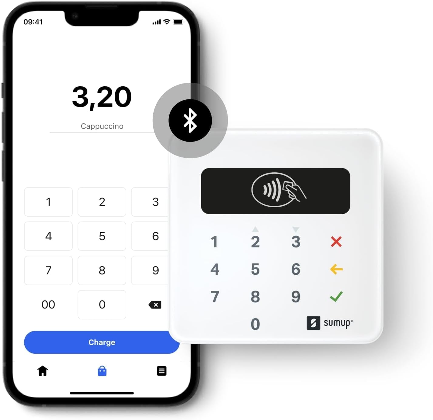 Sumup Air Lettore Carte Di Credito Bt Nfc POS Mobile Contactless Visa / Maestro
