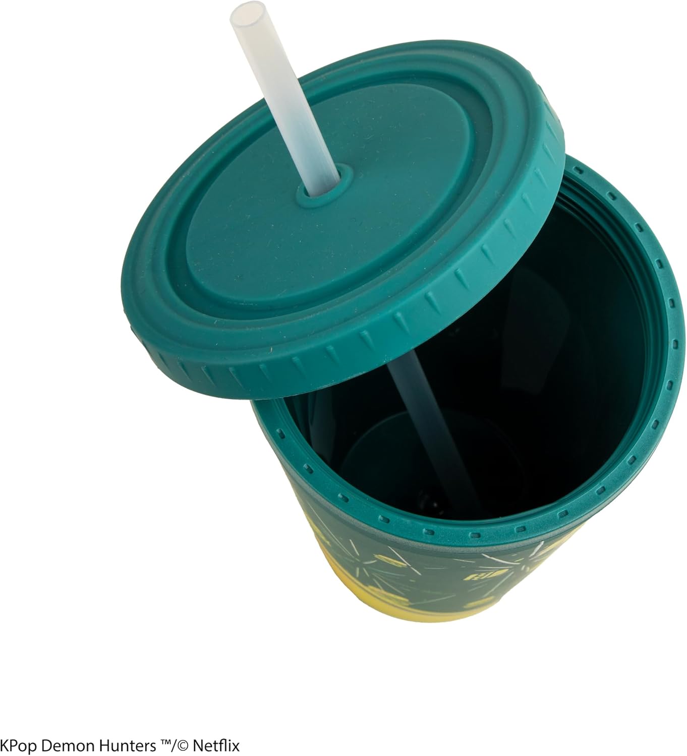 Cinereplicas - Kpop Demon Hunters - Bicchiere con Cannuccia e Coperchio 475 ml (Zoey Hamburger) Tazza Licenza Ufficiale
