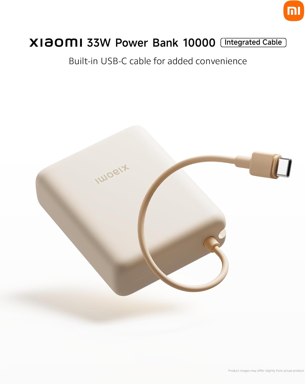 Xiaomi Powerbank 10000MAH 33W Cavo Integrato Usb-c Ricarica Rapida Iphone - Tan