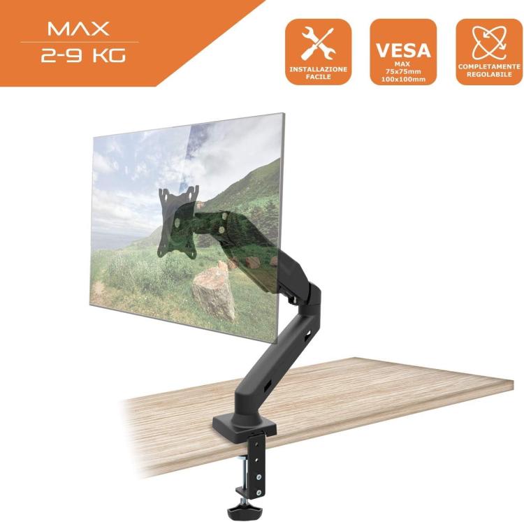 Techmade Staffa Tv Monitor Da Scrivania / Tavolo Da 10" A 27" Ufficio Gaming Pc