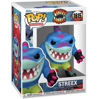 Funko Pop ! Tv Street Sharks - (1615) Streex Vinyl Figure 9Cm Statua Squalo