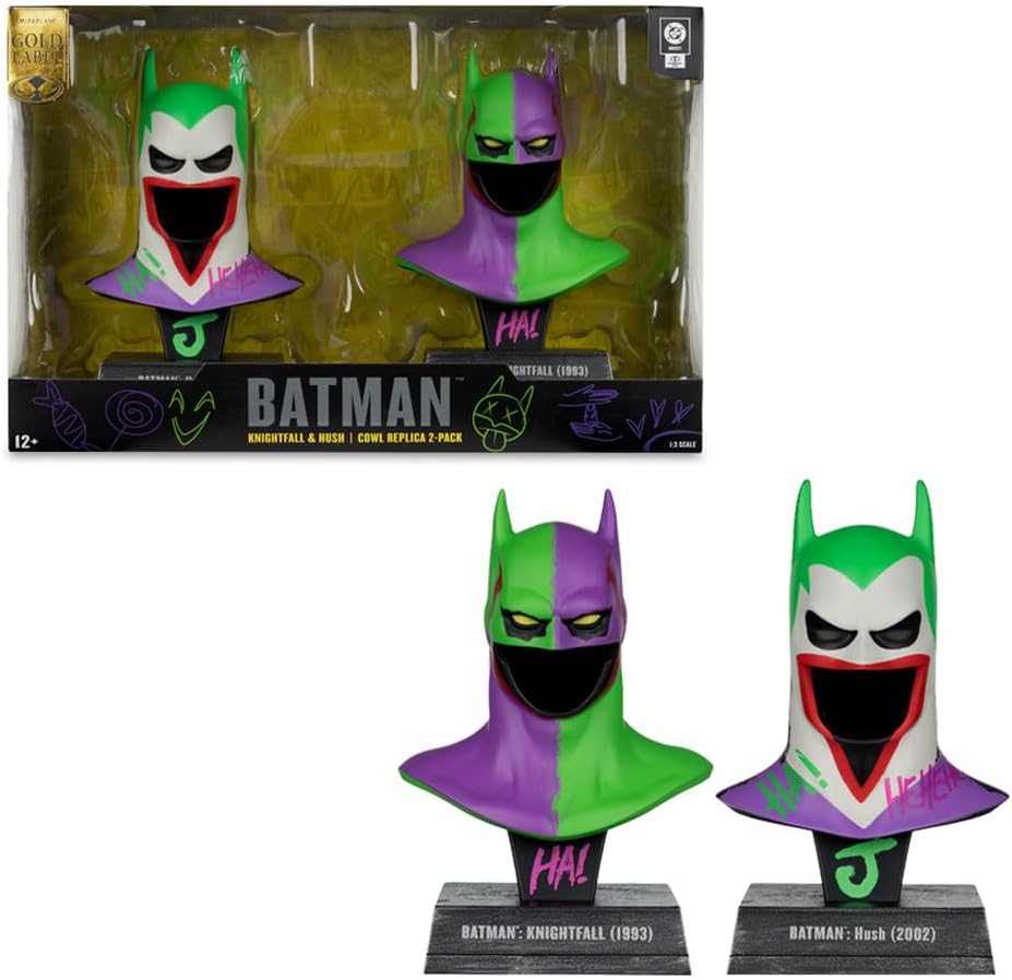 McFarlane Gold Label Collection DC Direct - Batman Knightfall & Hush: Cowl Replica (2 Pack) 20 cm PVC Figure