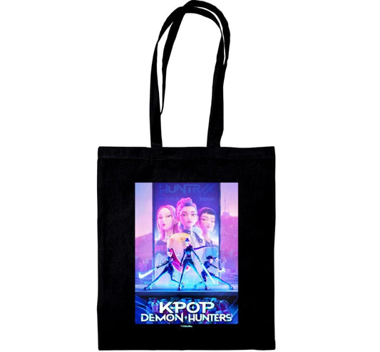 Pyramid: K-POP DEMON HUNTERS (Key ART) Black - Tote Bag - Shopping Bag - Borsa in tessuto con manici