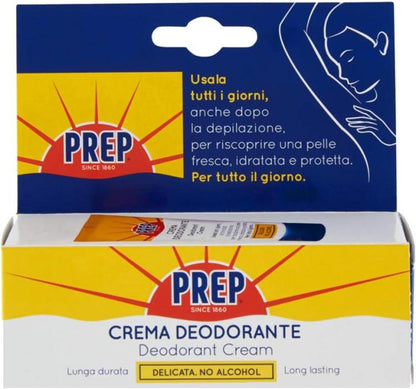 Prep - Crema Deodorante Antitraspirante Protezione 48H Per Pelli Sensibili 35Ml