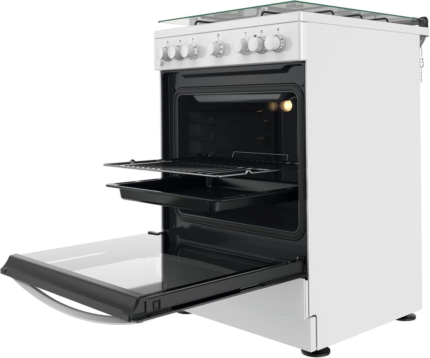 Indesit Cucina Elettrica A Gas Bruc.Forno Elettrico 75Lt 60x60 Bianco