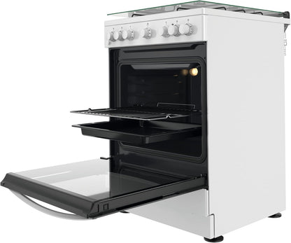 Indesit Cucina Elettrica A Gas Bruc.Forno Elettrico 75Lt 60x60 Bianco
