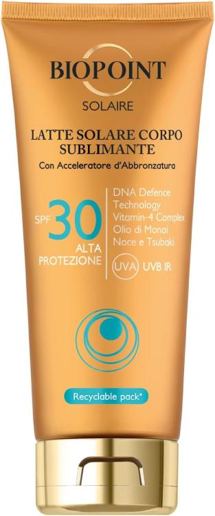 BIOPOINT - Latte Solare Corpo Sublimante Alta Protezione SPF30 Tubo da 200ml