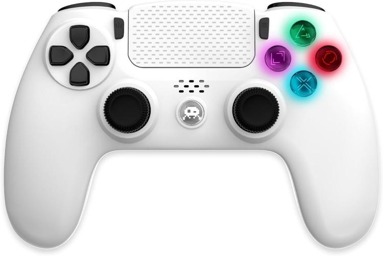 Freaks Controller Wireless Per Ps4/Ps3/Pc/Android/Ios Pulsanti Illuminati White