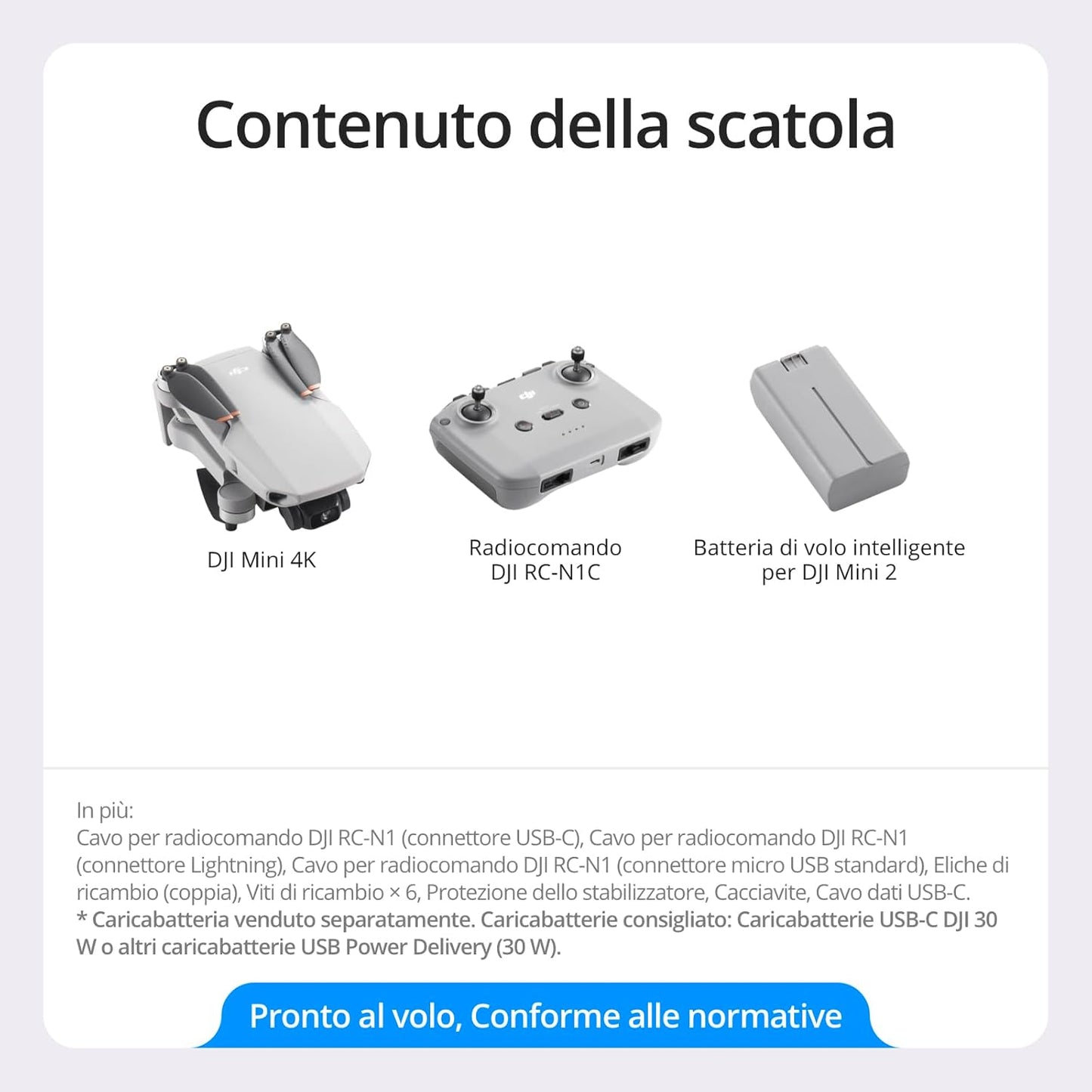 DJI Drone Mini Con Fotocamera 4K + Radiocomando RC-N1 Camera UHD 10Km