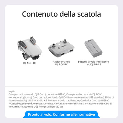DJI Drone Mini Con Fotocamera 4K + Radiocomando RC-N1 Camera UHD 10Km
