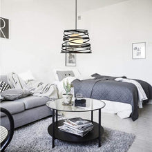 Lampadario Moderno a Sospensione Fasce Intrecciate Ferro Attacco E27 Filo 120Cm
