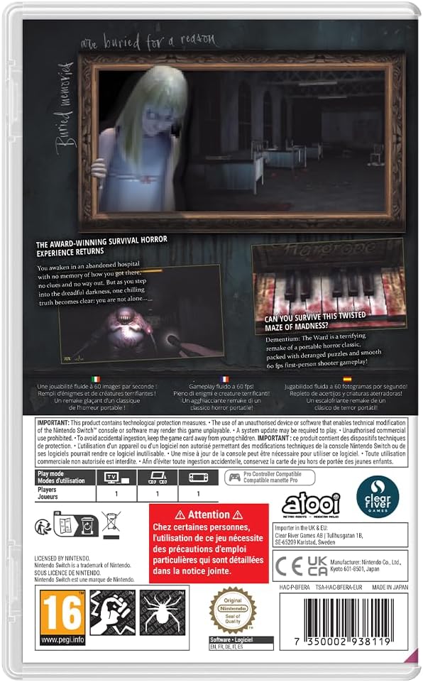Dementium The Ward NSW Videogioco Nintendo Switch Multilingua Italiano (Versione Import)