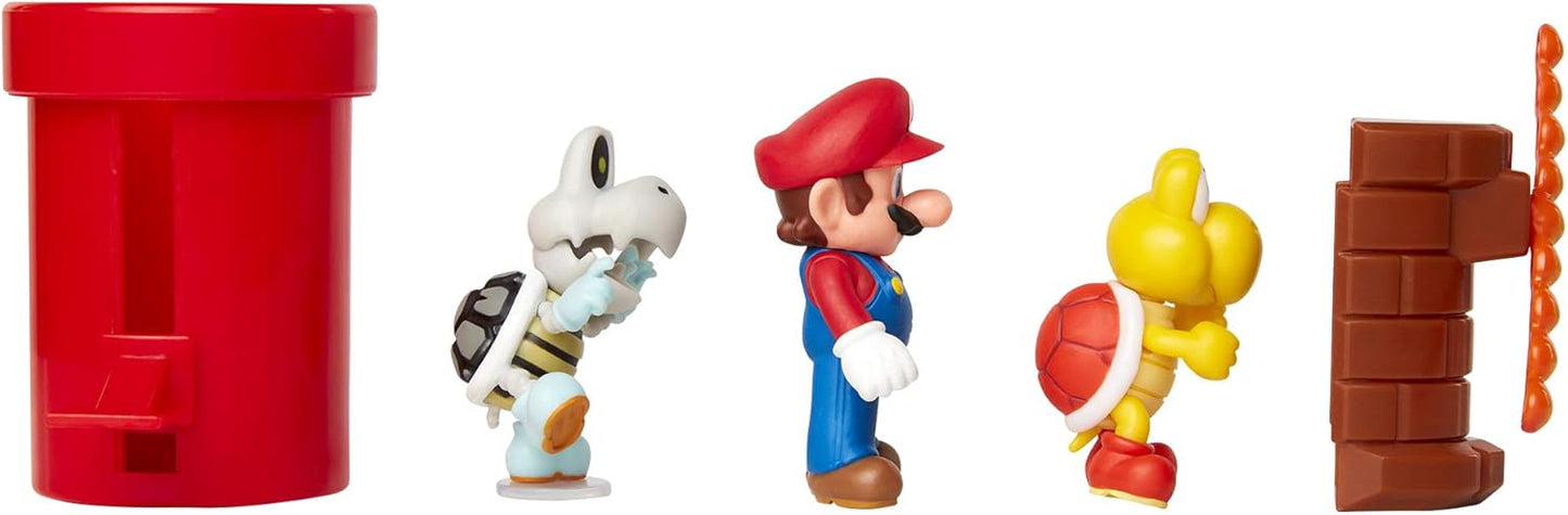 Jakks Pacific Nintendo: Super Mario "Dungeon Diorama Set" Gioco Con Figure 3+