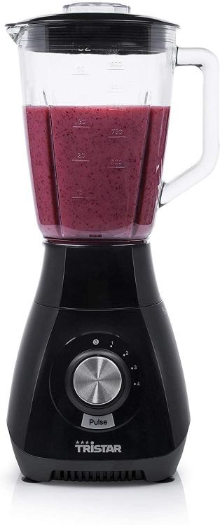 Tristar Frullatore Bl-4450 Tritaghiaccio Caraffa In Vetro 1,5 Litri Nero