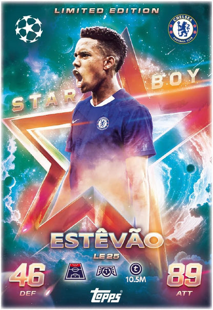 Topps Match Attax UEFA Champions League 2025/26 Gladiators Battlers Mega Tin Box Carte Calcio