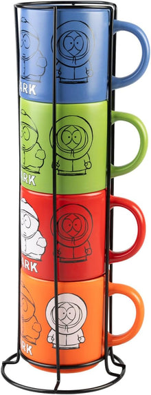 South Park - Set di 4 Tazze Impilabili in Porcellana Bicchiere Mug per Colazione Tè Caffè Gadget