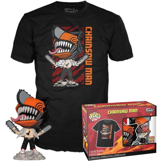 Funko Pop! & Tee: Chainsaw Man Leaping, Large Maglietta A Maniche Corte E Figure