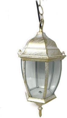Lanterna Da Soffitto Sospensione  Con Catena Lampada Giardino Attacco E27/Oro