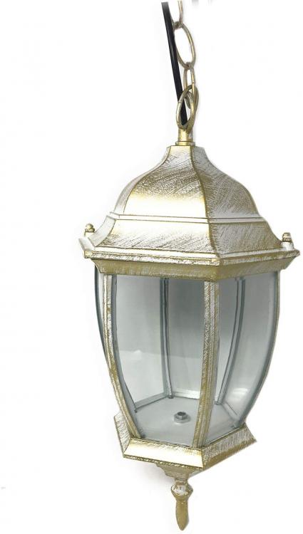 Lanterna Da Soffitto Sospensione  Con Catena Lampada Giardino Attacco E27/Oro
