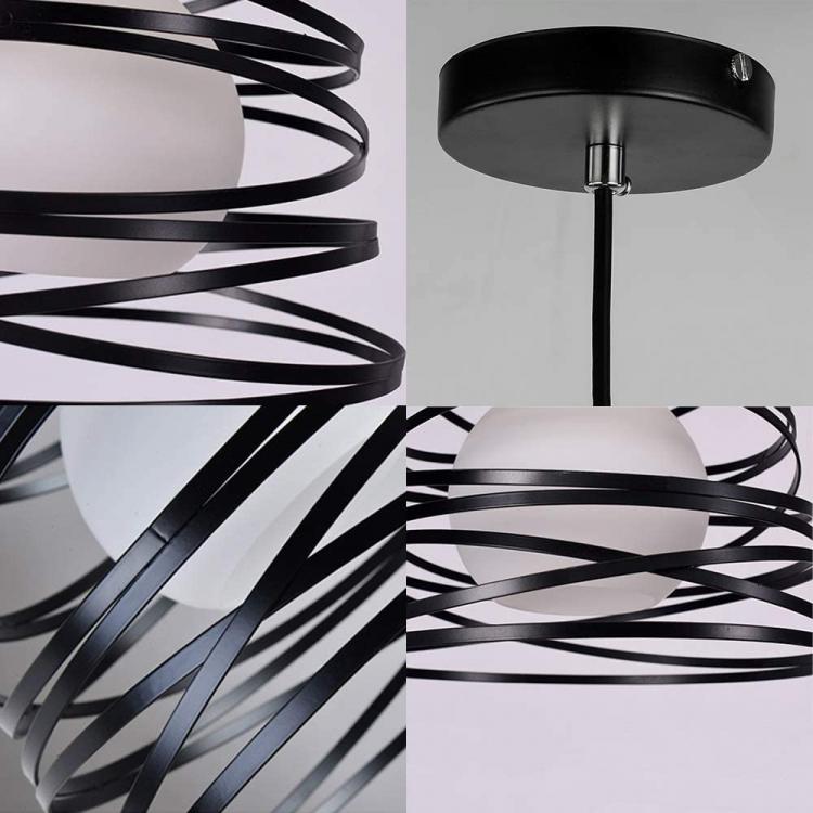 Lampadario Moderno A Sospensione Fasce Intrecciate Ferro Attacco E27 Filo 120Cm