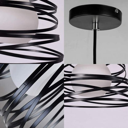 Lampadario Moderno A Sospensione Fasce Intrecciate Ferro Attacco E27 Filo 120Cm