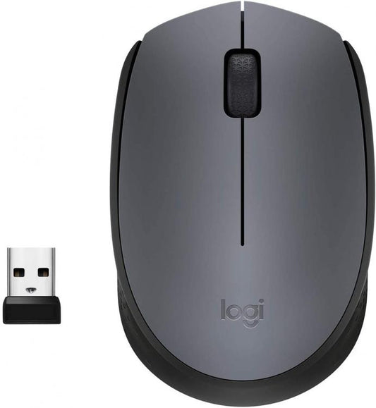Logitech Mouse Wireless M170 Grey Optical Usb Ambidestro Pc Mac Laptop Grigio