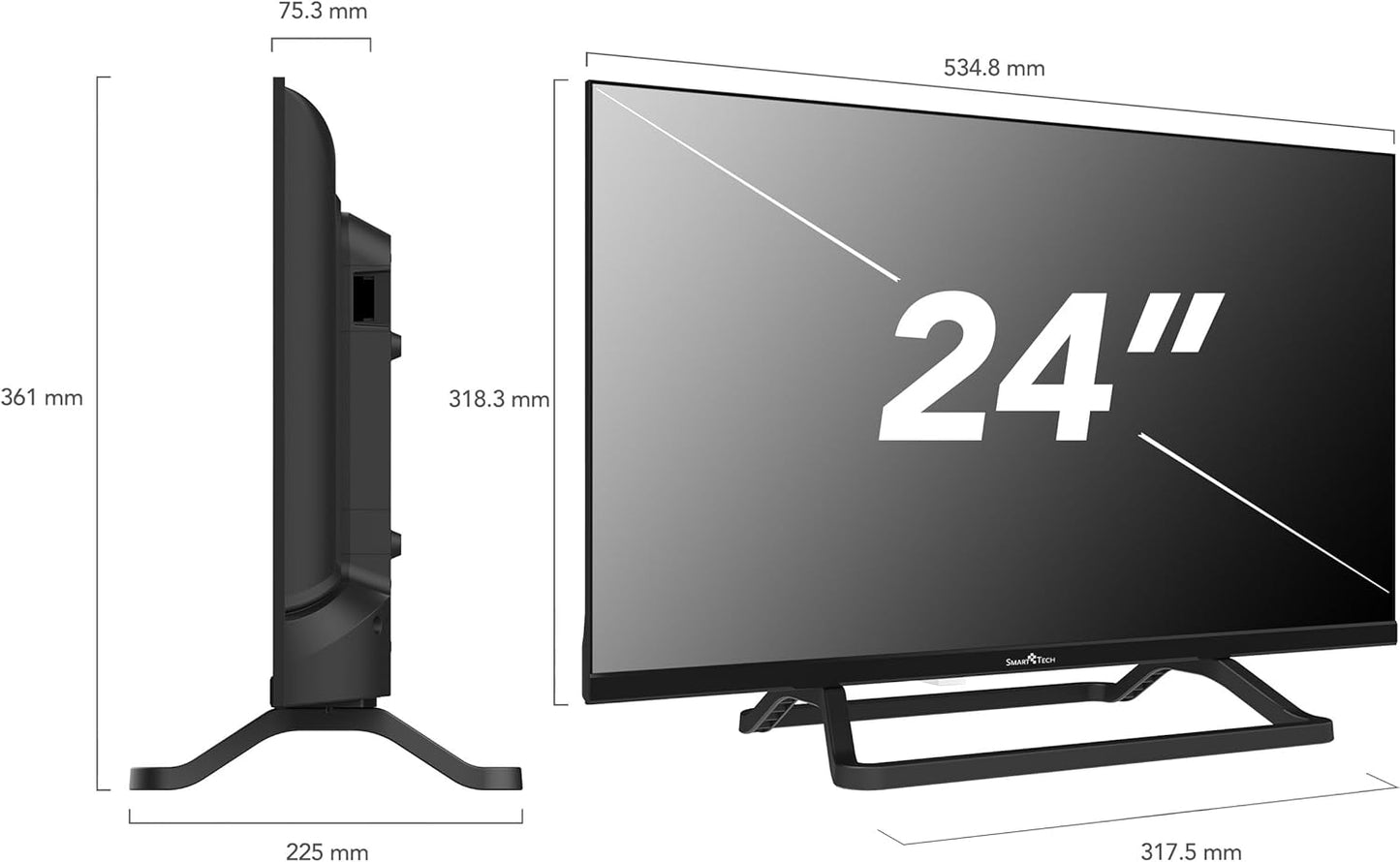Smart Tech Tv 24" Led Hd Ready Frameless Hotel 24HN01V3CA 2K Ready Nero