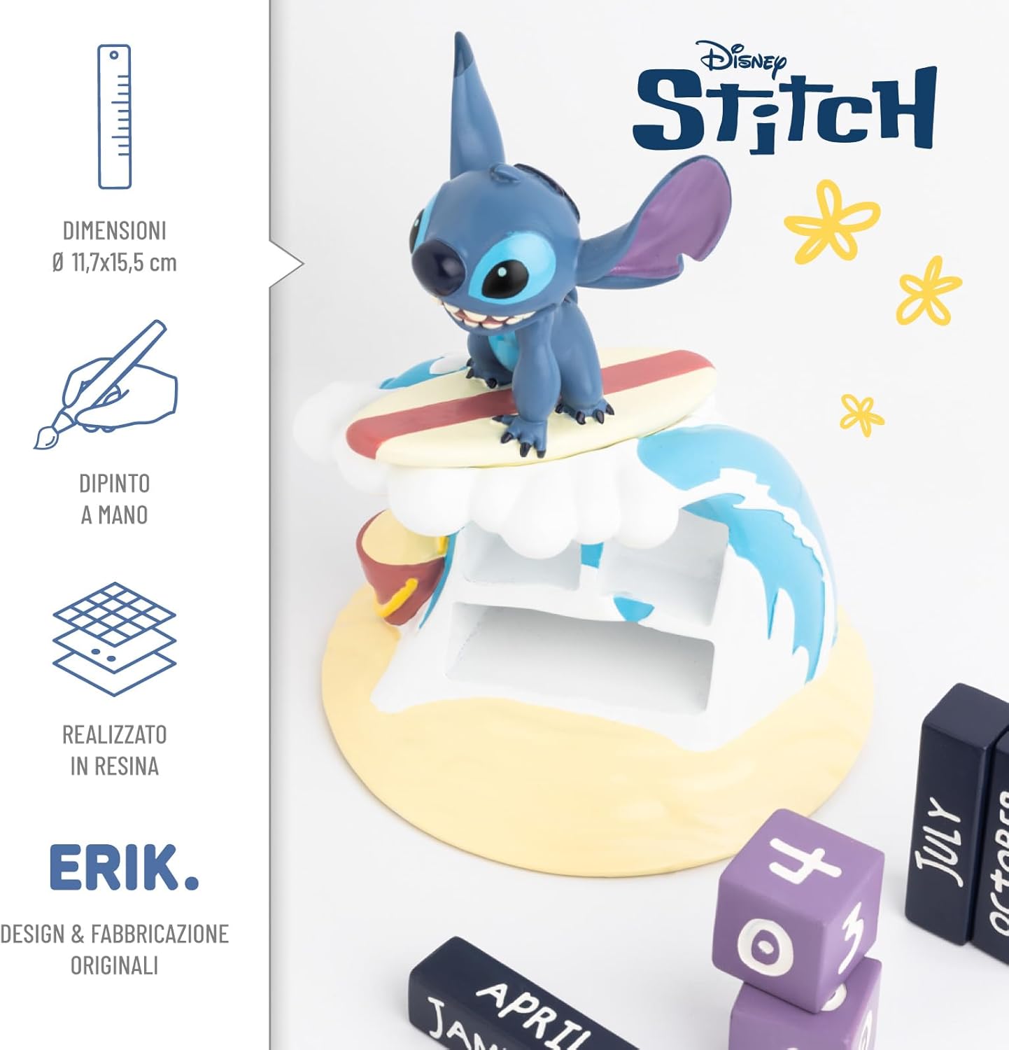 Lilo & Stitch Calendario 3D Perpetuo in Resina Da Tavolo Scrivania