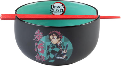 Grupo ERIK: Ciotola Ramen Demon Slayer - Ramen Bowl 900 ml + Alloy Sticks - Ciotola Cucina Giapponese Kimetsu No Yaiba Gadget