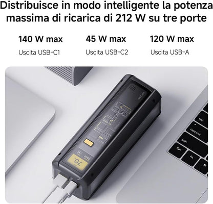 Xiaomi Xiaomi Powerbank HyperCharge 25000MAH 212W display Android/Apple Black
