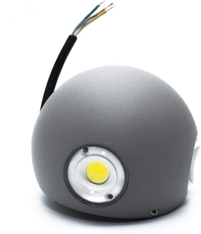 Universo Applique Led Parete Esterno E Interno Lampada Sfera Grigio Caldo 3000K