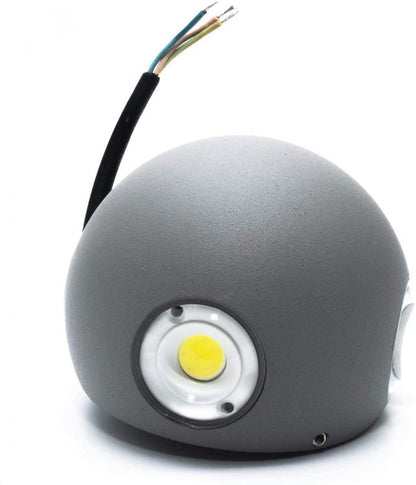 Universo Applique Led Parete Esterno E Interno Lampada Sfera Grigio Caldo 3000K
