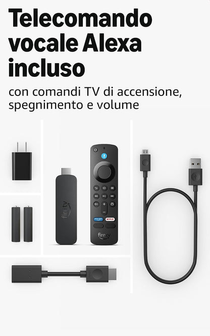 Amazon Fire Tv Stick 4K PLUS (Wi-Fi 6) Alexa+ Vision/Atmos HDR10+ + Telecomando Vocale