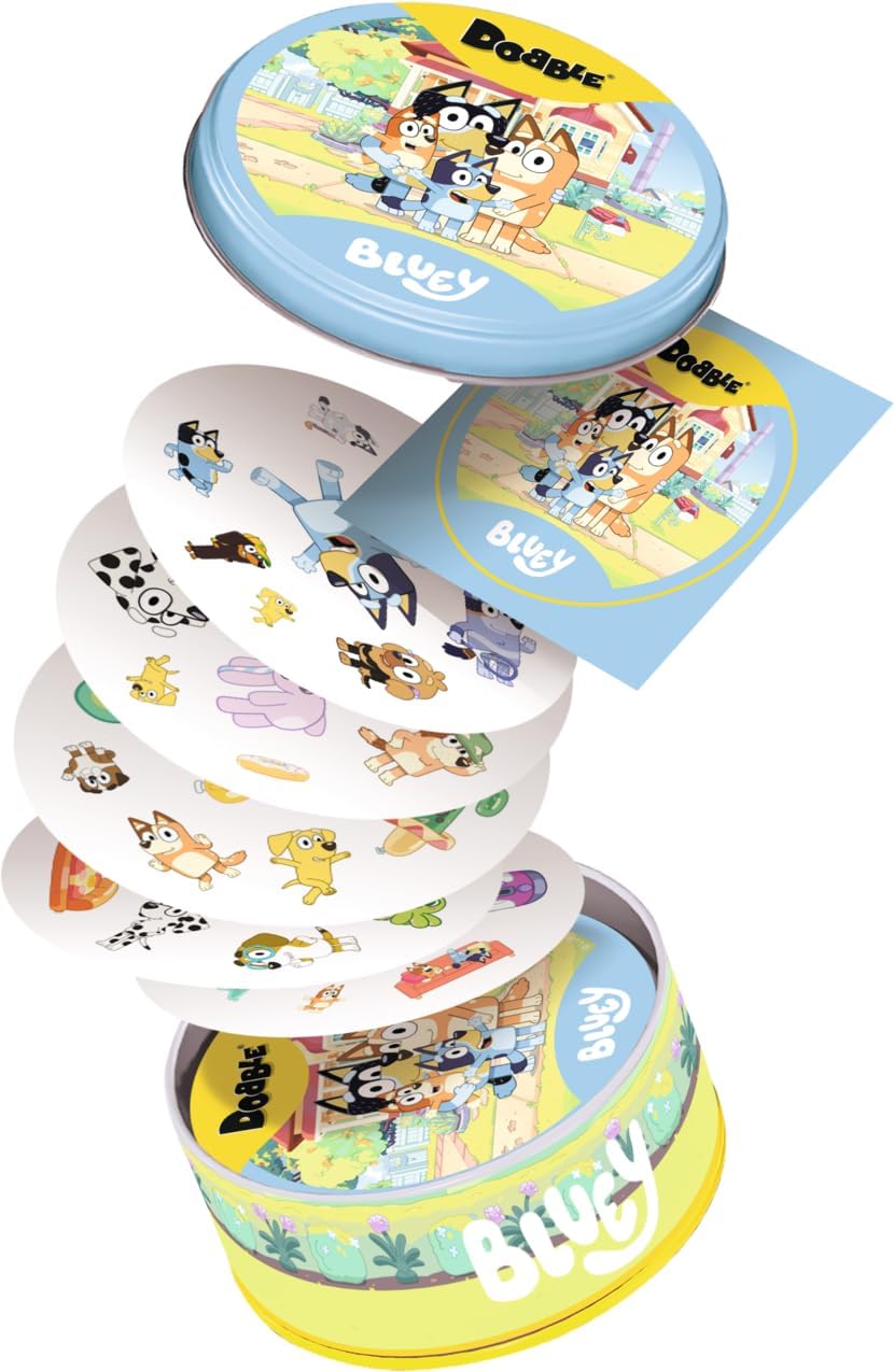 Asmodee - Dobble Bluey Gioco di Carte Rapido e Divertente da 2 a 8 Giocatori