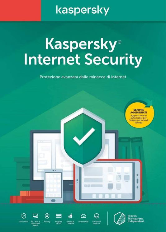 Kaspersky Internet Security 2020 3 Pc Kl1939T5Cfs-20Slim Sicurezza Computer