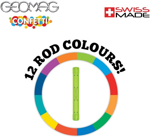 Geomag Classic Color 88 Palline Barrette Magnetiche Multicolor Gioco Costruzione
