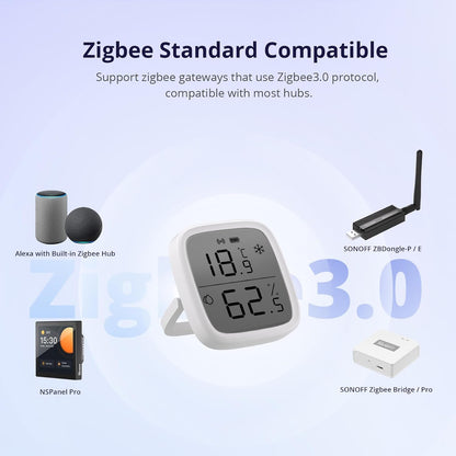 Sonoff SNZB-02D Sensore Smart Temperatura e Umidità Zigbee con Display LCD Domotica Casa