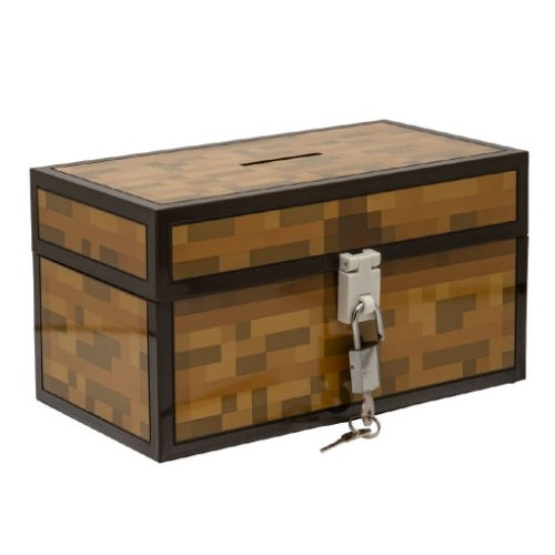 Paladone - Minecraft Chest Money Box Salvadanaio Forziere + Lucchetto (2 Chiavi)