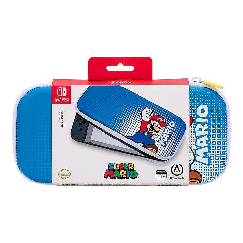 Nintendo Switch Mario Pop Art Custodia Da Trasporto Rigida Azzurra Lite / Oled