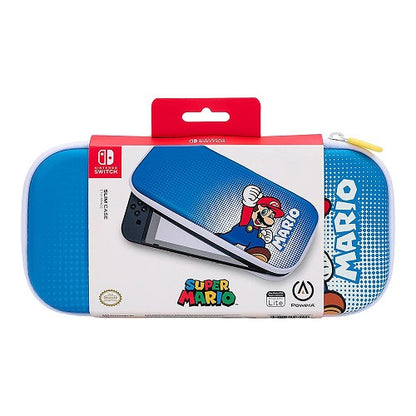 Nintendo Switch Mario Pop Art Custodia Da Trasporto Rigida Azzurra Lite / Oled