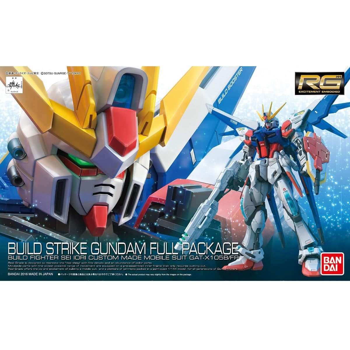 Bandai Rg 1/144 Mobile Suit Gundam GAT-X105B/FP Build Strike Gundam Full Package 52664