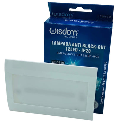 Wisdom Lampada di Emergenza Luce Led Bianco 2,5W da Incasso Scatola 503 | Bianco