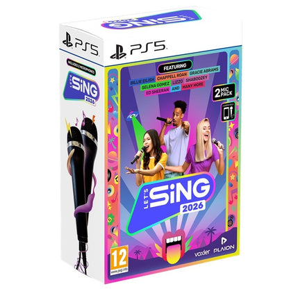 Let's Sing 2026 + 2 Microfoni Bundle Ps5 Videogioco Playstation 5 Nuovo Karaoke