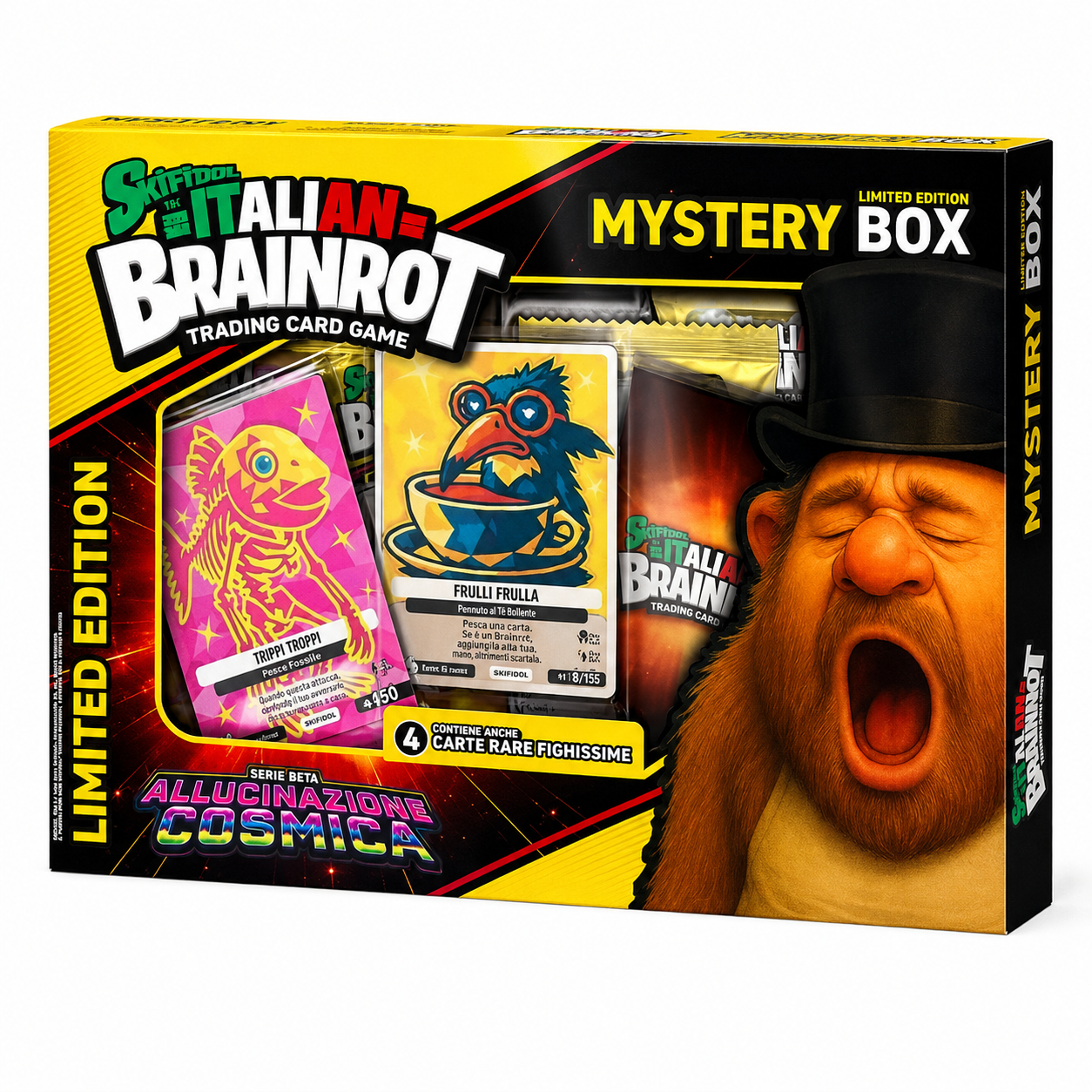 Skifidol BrainRot: Allucinazione Cosmica - Mystery Box Limited Edition Yellow - 6 bustine da 7 card + 4 carte promo e 2 mistery CCG TCG