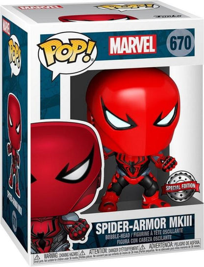 Funko Pop ! Marvel (670) Spider-Armor Mkiii Special Edition Bobble-Head Figure
