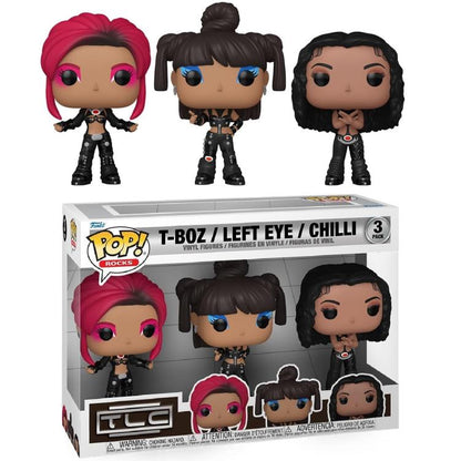 Funko Pop ! Rocks Tlc - T-Boz/Left Eye/Chilli - 3 Pack Vinyl Figure 9Cm Statua