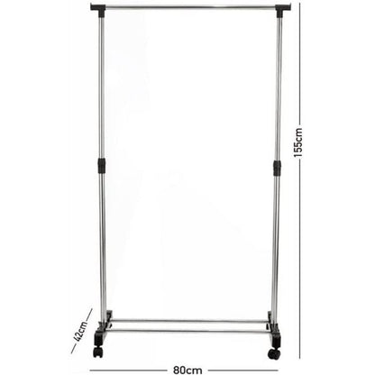 Stand Appendiabiti Con Ruote Stender Telescopico Regolabile In Altezza 155X80X42
