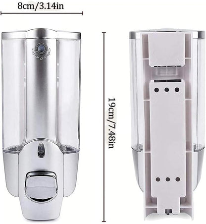 Dispenser Erogatore Sapone Liquido Da Parete Muro Bagno Abs 380 Ml Argento
