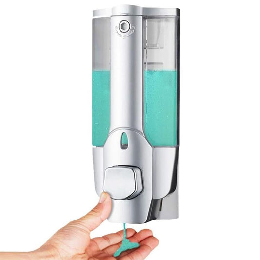 Dispenser Erogatore Sapone Liquido Da Parete Muro Bagno Abs 380 Ml Argento