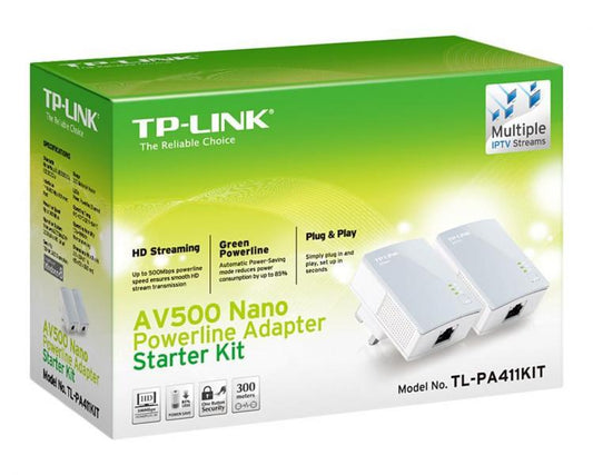 Tp-Link Tl-Pa4010 Kit Powerline Av600 Mbps Con Filo Pc Ps4 Decoder Sky Ethernet